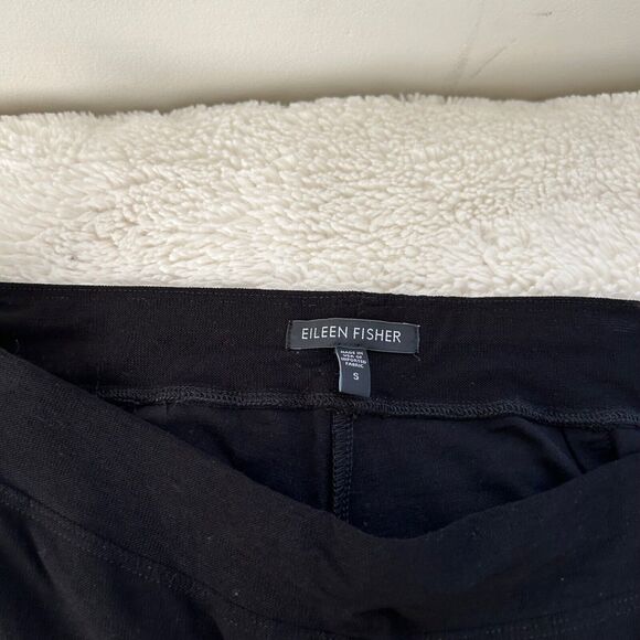 Eileen Fisher Pants Women Small Stretch‎ Viscose Crepe Black Pull On Ankle - Picture 5 of 7